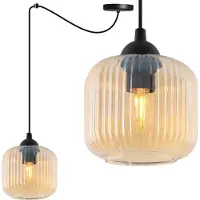 Light11 HOME Riffle Spider Hängelampe Schwarz 1 Flach Honigschirm Zylinder E27