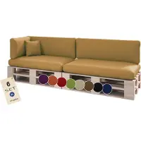 Sunnypillow Palettenkissen für Palettenmöbel - 6er Set - Palettenauflage für Palettensofa für Haus Garten - Palettenpolster mit abnehmbarem Bezug für Europaletten - Rückenkissen & Sitzkissen Beige