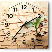 ARTTOR Wanduhr - Quadrat - Glasuhr - Wüste Erde Umwelt - 30x30cm - Schleichendes Uhrwerk - Lautlos - zum Aufhängen bereit - Dekoration Modern - Wanddekoration aus Glas - C4AC30x30-2173
