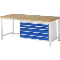 RAU Werkbank mit 5 XXL Schubladen - Vollauszug - 90:2 / 120:3 - 840 x 2.000 x 900 mm (HxBxT) - Traglast 1.250 kg - Buche