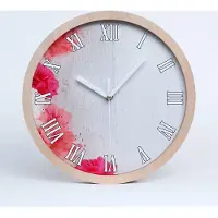 Tulup Holzuhr 20fi cm wanduhr - weiße Spitzen - Blumen