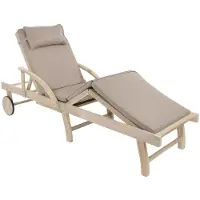 Green Spirit St. Tropez Gartenliege Akazienholz klappbar Seitentisch grau