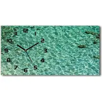 Tulup Wanduhr aus Glas – 60x30 cm - Glasbild - Glasuhr - Gehärtetes Glas - schwarze-zeiger - transparente Wasser