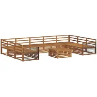 vidaXL Outdoor-Sofagarnitur 10 Stk. Natur Massivholz Akazie