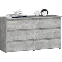 Akord Kleine Kommode CL100 Beton 100 cm 6 Schubladen B100 x H57 x T35 cm