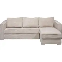Vente-unique LORETO, Ecksofa, Wohnzimmer, Beige, 5 Sitz(e), Beige, 600 kg