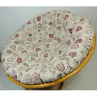 Rattani Polster, Kissen für Papasansessel, Ersatzpolster Papasan D 120 cm, Stoff Mirha Leinen Herz
