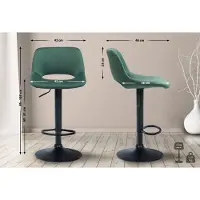 CLP 2er Set Barhocker Camden Samt schwarz grün