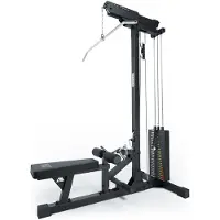 ATLETICA Latzug mit Ruder-Station | 204cm | Studioqualität | Latzug-Station mit Ruder-Einheit und 125kg Gewichtsblock | Führungsstäbe aus Vollstahl