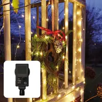 Hellum LED Vorhang Deko Lichterkette 12 Stränge warmweiß 180 LED Outdoor Garten Party