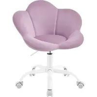 Woltu Kinder Schreibtischstuhl, Bürostuhl, ergonomisch, höhenverstellbar, Samt : Hellviolett Farbe: Hellviolett