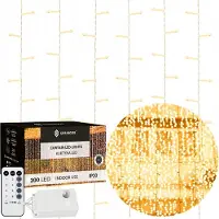Kaufland Lichtvorhang 200 Led 3X2M Warmweiss Mit 8-Funktions-Fernbedienung Für Fenster