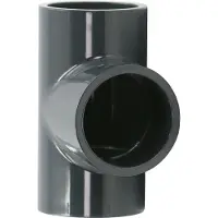 Haf 1x PVC Fittings T-Stück 90° mit 40mm | Klebemuffe x Klebemuffe x Klebemuffe | Verbinder aus grauem PVC-U | PN16 für PVC Rohr und Poolverrohrung