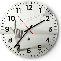 ARTTOR Wanduhr - Rund - Glasuhr - Modern Hand Drachen - 40x40cm - Schleichendes Uhrwerk - Lautlos - zum Aufhängen bereit - Dekoration Modern - Wanddekoration aus Glas - C4AR40x40-4697