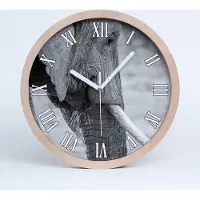 Tulup Holzuhr 20fi cm wanduhr - weiße Spitzen - Große römische Uhr Elefant