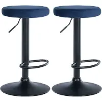 CLP 2er Set Barhocker Ponte Samt schwarz blau