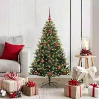 Prolenta Maison Exclusive - Künstlicher geflammter Weihnachtsbaum 150 LEDs Grün 120 cm