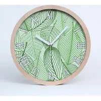 Tulup Holzuhr 30fi cm wanduhr - weiße Spitzen - Blätter-Muster