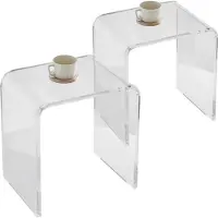 StarTech.com 2 Stk. Transparenter Acryl Beistelltisch - Ideal für Wohn-, Schlaf- und Arbeitszimmer - 415 x 305 x 460 mm