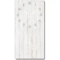 Tulup Wanduhr aus Glas – 30x60 cm - Glasbild - Glasuhr - Gehärtetes Glas -Hölzerner Hintergrund