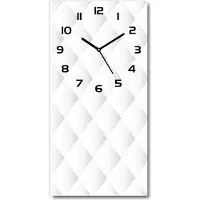Tulup Wanduhr aus Glas – 30x60 cm - Glasbild - Glasuhr - Gehärtetes Glas -Quadrate Hintergrund