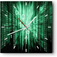 ARTTOR Wanduhr - Quadrat - Glasuhr - Abstrakt zusammenfassungszahlen - 30x30cm - Schleichendes Uhrwerk - Lautlos - zum Aufhängen bereit - Dekoration Modern - Wanddekoration aus Glas - C3AC30x30-2290