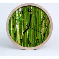 Tulup Holzuhr 30fi cm wanduhr - Bambuspflanze Blumen
