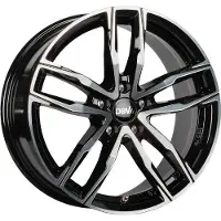 DBV 18 Zoll Alufelge VIENNA II 8,0x18 5/112 ET30 schwarz glänzend, front poliert Felge