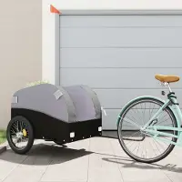 Prolenta Maison Exclusive - Fahrradanhänger Schwarz und Grau 45 kg Eisen