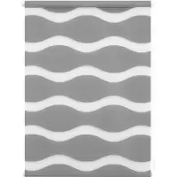 Lichtblick Duo Rollo Welle Klemmfix, ohne Bohren Grau 80 cm x 15