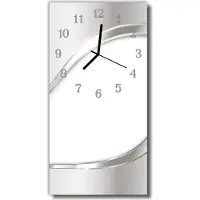 Tulup Glasuhr Wanduhr Küchenuhr Echt-Glas 30x60 Muster Weiß