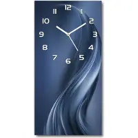Tulup Wanduhr aus Glas – 30x60 cm - Glasbild - Glasuhr - Gehärtetes Glas -Abstrakte Welle