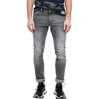QS Slim-fit-Jeans , Herren, Gr. 31, Länge 34, grau (grau washed), Denim/Jeans, Obermaterial: 99% Baumwolle, 1% Elasthan, unifarben, slim fit knöchellang, Jeans Slim-fit-Jeans, im Five-Pocket Style