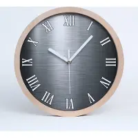 Tulup Holzuhr 30fi cm wanduhr - weiße Spitzen - Metall-Hintergrund