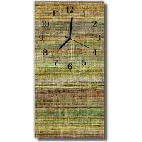 Tulup Glasuhr Wanduhr Küchenuhr Echt-Glas 30x60 Leinen Mehrfarbig