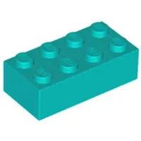 LEGO 2x4 Stein 3001 - 100 Stück Dunkles Türkis