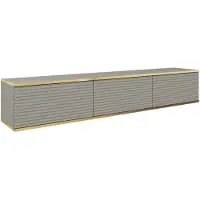 Masseno TV-Schrank VENEZIA 175 cm Fernsehschrank mit 3 Türen TV-Lowboard für Wohnzimmer Modern 175x32x30 cm Grau / Grau