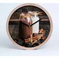 Tulup Holzuhr 25fi cm wanduhr - schwarze Spitzen - Cocktails in Gläsern