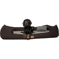 Tierlando Nonplusultra LINUS orthopädisches Hundebett Visco PLUS Kunstleder - Größe: 160x110cm | Farbe: 01 Braun