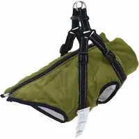 vidaXL Möbel Hundemantel Olivegrün L24 Fleece und Polyester - Gartenschläuche &34031