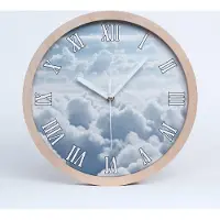 Tulup Holzuhr 25fi cm wanduhr - weiße Spitzen - Luft Wolken