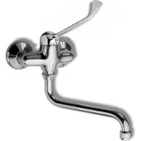 Novaservis Spültischarmatur Metalia 55 Hebel Wandmontage 10 cm Chrom 55074L/T,0