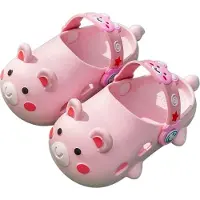 Permani Kinder Clogs Badeslipper Sandale Pantoletten Slipper Schweine T11 Rosa Gr.18/19