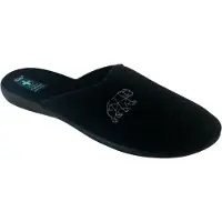 Adanex Herrenhausschuhe Leo 29256 schwarz mit Bär