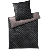 JOOP! Mako-Satin-Bettwäsche-Garnitur Cornflower Double Farbe Shiny Black Größe 140x200+70x90cm