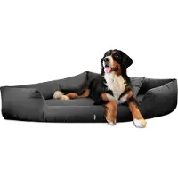 Tierlando TRIVIA | Orthopädisches Eckhundebett Polyester Hundebett Dreieckbett - Größe: 120x120cm | Farbe: 02 Graphit