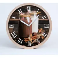 Tulup Holzuhr 25fi cm wanduhr - weiße Spitzen - Cocktails in Gläsern