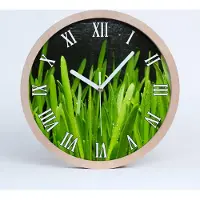 Tulup Holzuhr 20fi cm wanduhr - weiße Spitzen - Gras