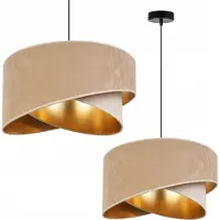 Light11 HOME Hängelampe Deckenleuchter Goldener Samt Lampenschirm