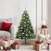 Prolenta Maison Exclusive - Künstlicher geflammter Weihnachtsbaum 150 LEDs Grün 120 cm